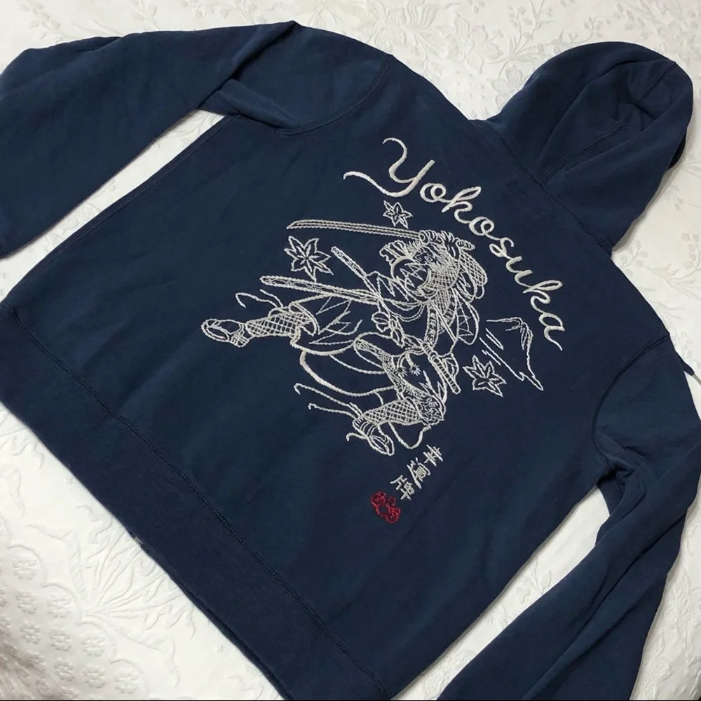 Lucky Brand Hoodie NWOT Jacket Embroidered Yokosuka Sweatshirt Size Small - Picture 6 of 12